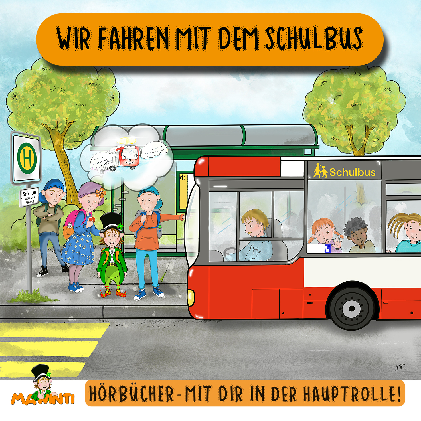 Wir fahren mit dem Schulbus